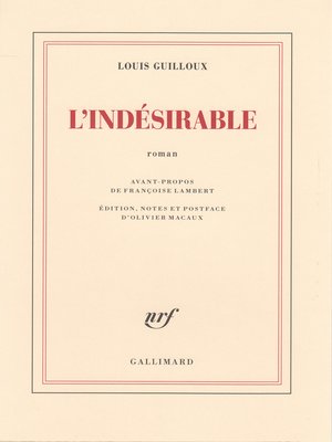 cover image of L'Indésirable